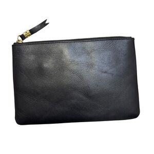 Madewell black leather clutch bag